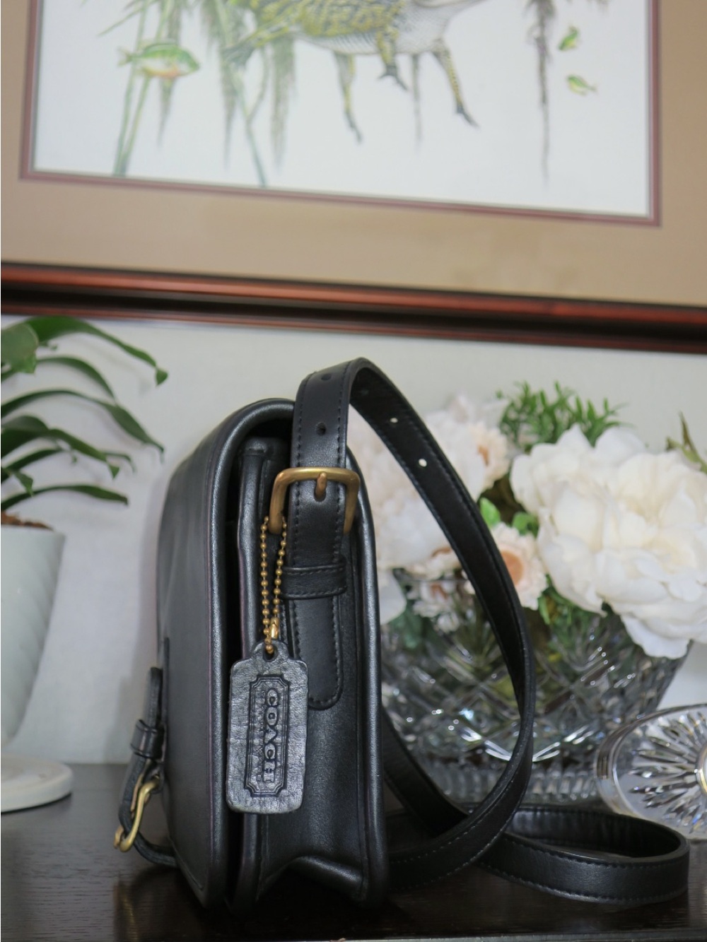 Vintage NYC Coach Black Saddle Pouch - Picture 2 of 10
